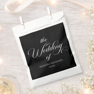 Classic Minimalist Elegant Script Wedding Favour Bags