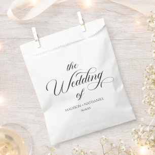 Classic Minimalist Elegant Script Wedding Favour Bags