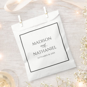 Classic Minimalist Elegant Script Wedding Favour Bags