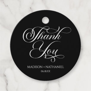 Classic Minimalist Elegant Script Wedding Favour Tags