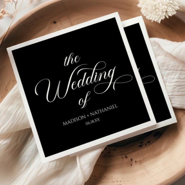 Classic Minimalist Elegant Script Wedding Napkin (Creator Uploaded)
