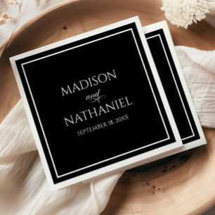 Classic Minimalist Elegant Script Wedding Napkin