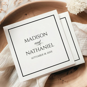 Classic Minimalist Elegant Script Wedding Napkin