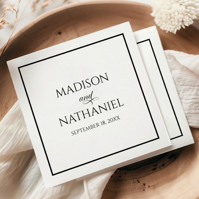 Classic Minimalist Elegant Script Wedding Napkin (Creator Uploaded)