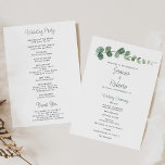 Classic Minimalist Eucalyptus Wedding Program<br><div class="desc">This classic minimalist eucalyptus wedding is perfect to compliment a simple wedding. The design features a beautiful calligraphy font and a green watercolor eucalyptus.</div>