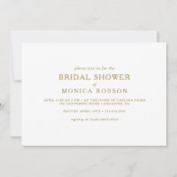 Classic Minimalist Gold Horizontal Bridal Shower