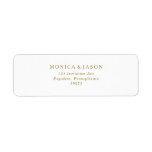 Classic Minimalist Gold Return Address Label<br><div class="desc">This classic minimalist gold return address label is great for a simple and elegant wedding. The gold vintage typography gives it a classy formal touch. Keep it as is,  or choose to personalise it with artwork or graphics of your choice.</div>