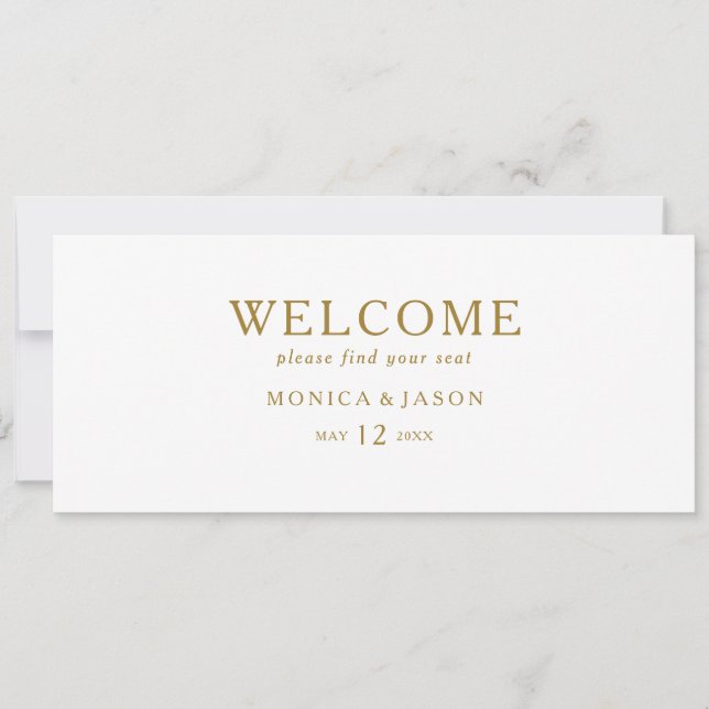 Classic Minimalist Gold Seating Chart Header (Front)