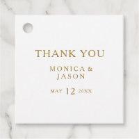 Classic Minimalist Gold Thank You Favour Tags