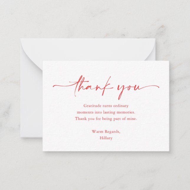 Classic Minimalist Graduate Script Thank You Card (Front)