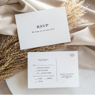 Classic Minimalist Menu Choice RSVP Card