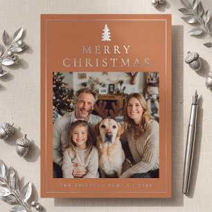 Classic Minimalist Merry Christmas Photo - Copper