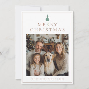 Classic Minimalist Merry Christmas Photo Holiday Card