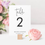 Classic Minimalist Mixed Font Editable Table Number<br><div class="desc">This simple design features a minimalist layout highlighted by trendy script. Add your text using the template form. Change all colours using the advanced editing menu.</div>