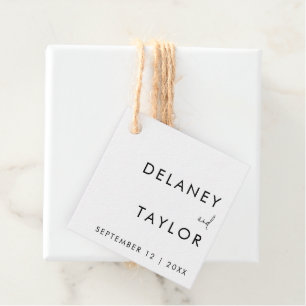 Classic Minimalist Mixed Font Simple Black White Favour Tags