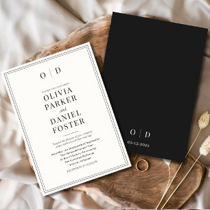 Classic Minimalist Modern Elegant Wedding Invitation