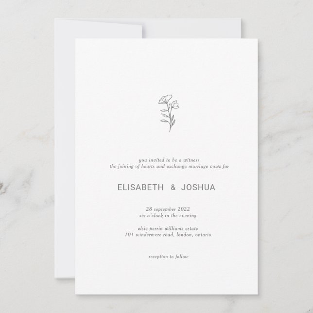 Classic minimalist modern Katrina Invitation (Front)