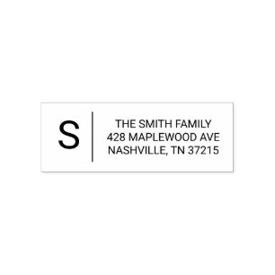 Classic Minimalist Monogram Family Return Address  Self-inking Stamp