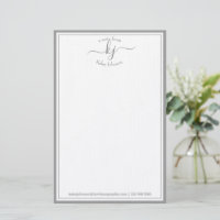 Classic Minimalist Monogram Light Grey Frame