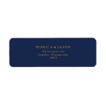 Classic Minimalist Navy Blue | Gold Return Address<br><div class="desc">This classic minimalist navy blue | gold return address label is great for a simple modern romantic and elegant wedding. The dark navy blue colour palette and minimal vintage typography give it a classy chic formal touch. The design is flexible, perfect for a basic contemporary evening, spring, fall, summer, or...</div>