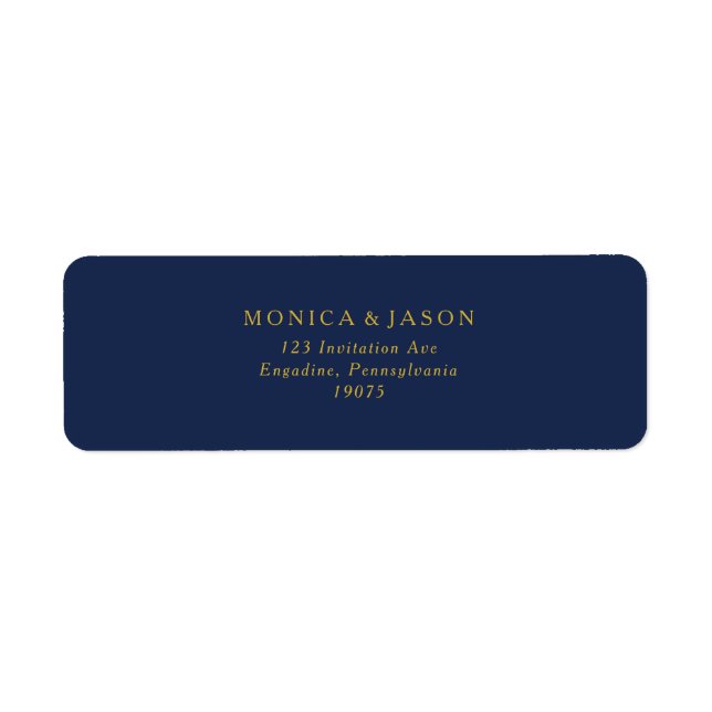 Classic Minimalist Navy Blue | Gold Return Address (Front)