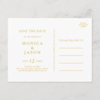 Classic Minimalist Navy Blue | Gold Save The Date