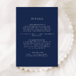 Classic Minimalist Navy Blue | Silver Details Enclosure Card<br><div class="desc">This classic minimalist navy blue | silver details enclosure card is great for a simple modern romantic and elegant wedding. The dark navy blue colour palette and minimal vintage typography give it a classy chic formal touch. The design is flexible, perfect for a basic contemporary evening, spring, fall, summer, or...</div>
