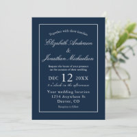 Classic Minimalist Navy Blue Wedding