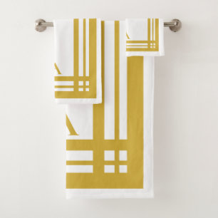 Classic Minimalist Personalised Golden Hotel Bath Towel Set