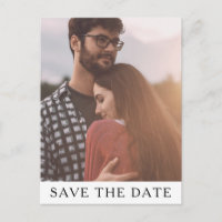 Classic Minimalist Photo Save The Date Postcard