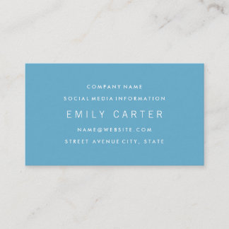 Classic Minimalist Professional Blue Business Card