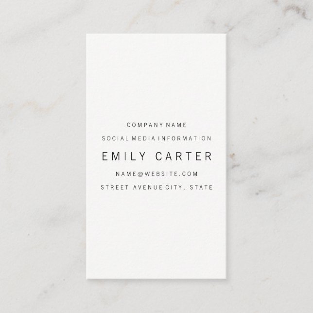 Classic Minimalist Professional Business Card (Front)