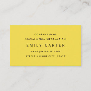 Classic Minimalist Professional Yellow Business Card