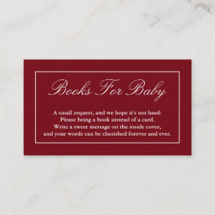 Classic Minimalist Red Books For Baby Enclosure Card