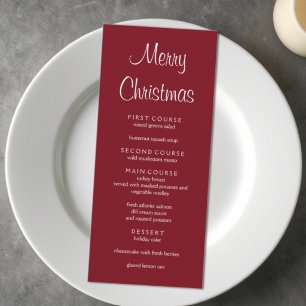 Classic Minimalist Red Christmas Menu
