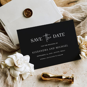 Classic Minimalist Rich Black Wedding Save The Date