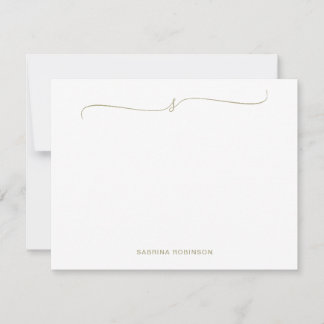 Classic Minimalist Sage Green Calligraphy Card