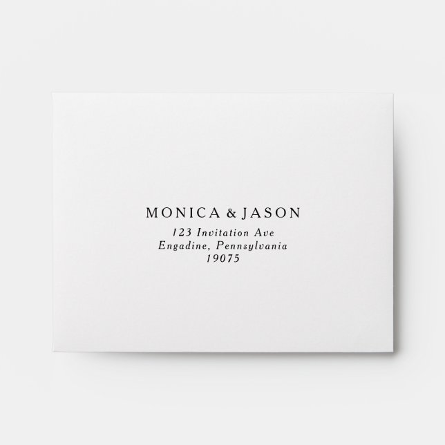 Classic Minimalist Self Addressed RSVP Envelope (Front)