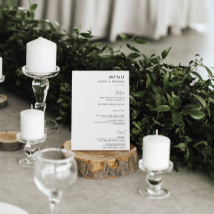 Classic Minimalist Simple Black & White Paper Menu
