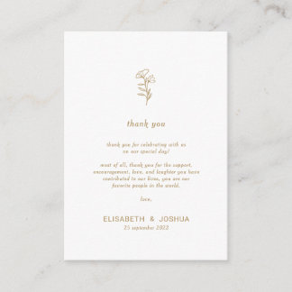 Classic Minimalist Simple Thank you Enclosure Card