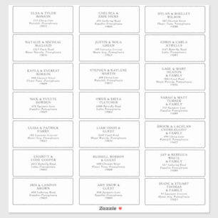 Classic Minimalist Wedding Guest Address Labels