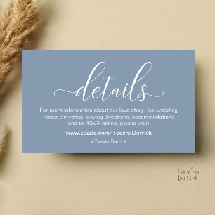 Classic Minimalist Wedding Information and Details Enclosure Card