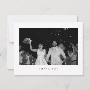 Classic Minimalist Wedding Photo Thank You Card