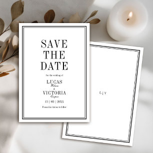 Classic Minimalist Wedding Save the Date  Invitation