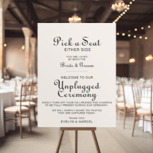 Classic Minimalist Wedding Unplugged Ceremony   Poster
