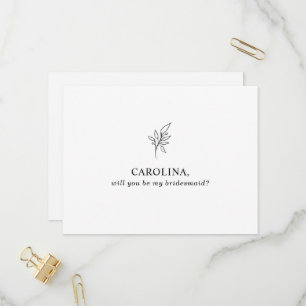 Classic Minimalist Will you be My Bridesmaid Invitation Postcard