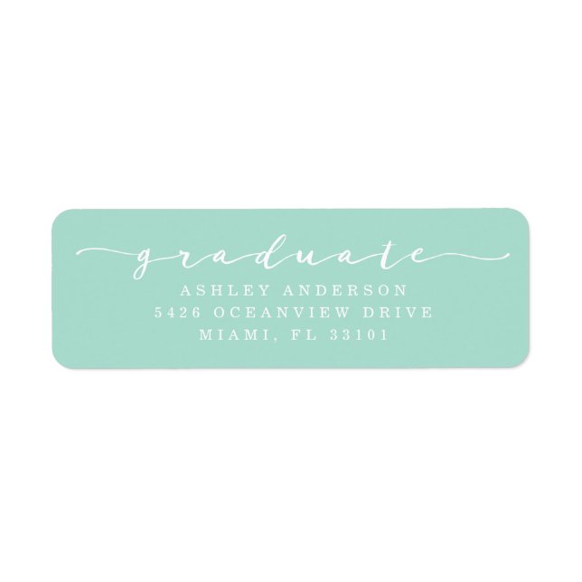 Classic Mint Graduation Address Labels (Front)