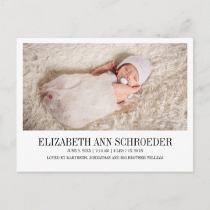 Classic & Modern Baby Birth Announcement Postcard