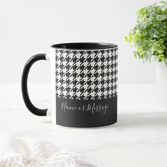 Classic Modern Black and White Houndstooth Coffee Mug (Creator Uploaded)