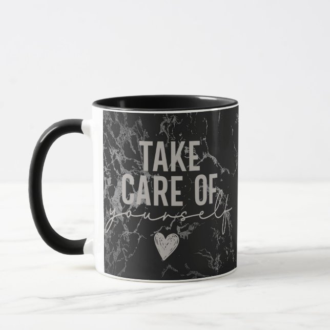 Classic Modern Black Marble Mug (Left)